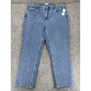 PacSun Wide Leg Girlfriend Jeans Womens 32 Blue Stone Wash‎ Low Rise Cotton NWT